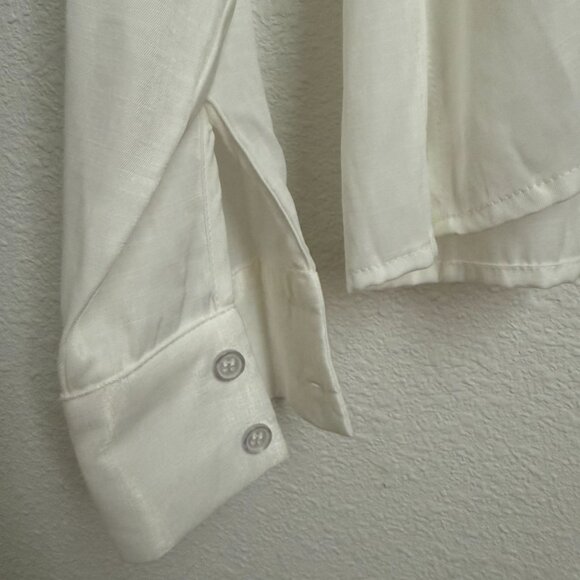 Lulus Casual Elegance White Long Sleeve Button-up Top - Size S - Picture 6 of 6